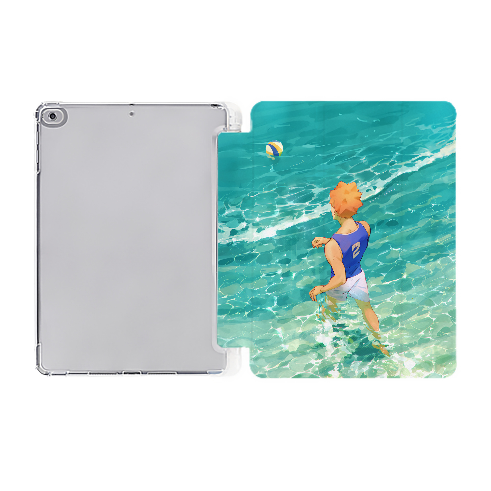 （画像用） ハイキュー!! Haikyu!! IPad ケース ペン収納付き 三つ折りスタンド PUレザー×シリコン 対応機種9.5/10.5/10.9インチ